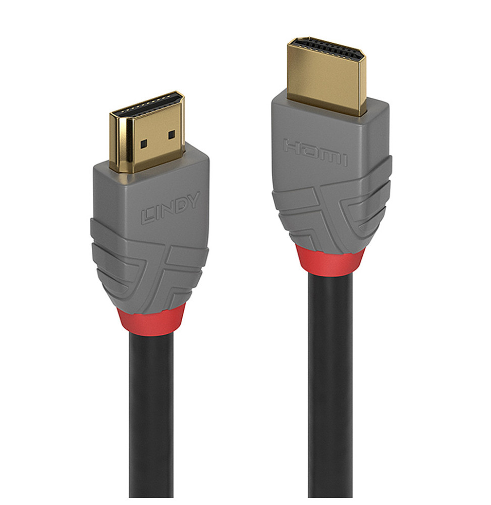 Lindy 36964 câble HDMI 3 m HDMI Type A (Standard) Noir, Gris Câble HDMI High Speed, Anthra Line, 3m  (36964)