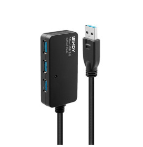 Lindy 43159 hub & concentrateur USB 3.2 Gen 1 (3.1 Gen 1) Type-A 5000 Mbit/s Noir (43159)