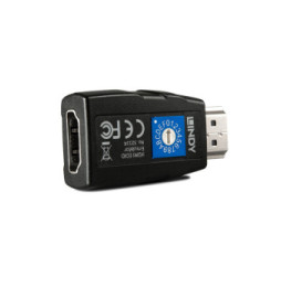 Lindy 32114 changeur de genre de câble HDMI Type A Noir Emulateur HDMI 2.0 18G EDID  (32114)