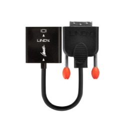 Lindy 38189 câble vidéo et adaptateur 0,1 m DVI-D VGA (D-Sub) Noir Convertisseur DVI vers VGA  (38189)