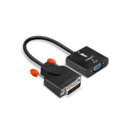 Lindy 38189 câble vidéo et adaptateur 0,1 m DVI-D VGA (D-Sub) Noir Convertisseur DVI vers VGA  (38189)