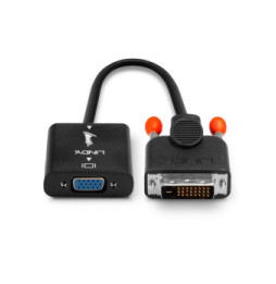 Lindy 38189 câble vidéo et adaptateur 0,1 m DVI-D VGA (D-Sub) Noir Convertisseur DVI vers VGA  (38189)