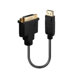 Lindy 41004 câble vidéo et adaptateur 0,15 m DisplayPort DVI-D Noir Convertisseur DisplayPort vers DVI  (41004)