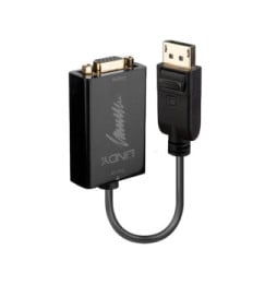 Lindy 41006 câble vidéo et adaptateur 0,15 m VGA (D-Sub) DisplayPort Noir Convertisseur Actif DisplayPort vers VGA  (41006)