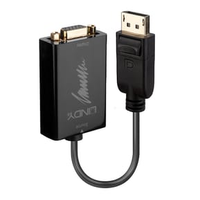 Lindy 41006 câble vidéo et adaptateur 0,15 m VGA (D-Sub) DisplayPort Noir Convertisseur Actif DisplayPort vers VGA (41006)