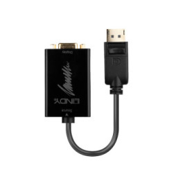 Lindy 41006 câble vidéo et adaptateur 0,15 m VGA (D-Sub) DisplayPort Noir Convertisseur Actif DisplayPort vers VGA  (41006)