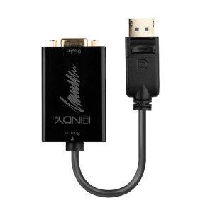 Lindy 41006 câble vidéo et adaptateur 0,15 m VGA (D-Sub) DisplayPort Noir Convertisseur Actif DisplayPort vers VGA  (41006)