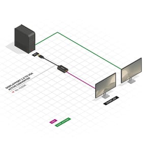 Lindy 41006 câble vidéo et adaptateur 0,15 m VGA (D-Sub) DisplayPort Noir Convertisseur Actif DisplayPort vers VGA (41006) — image 4