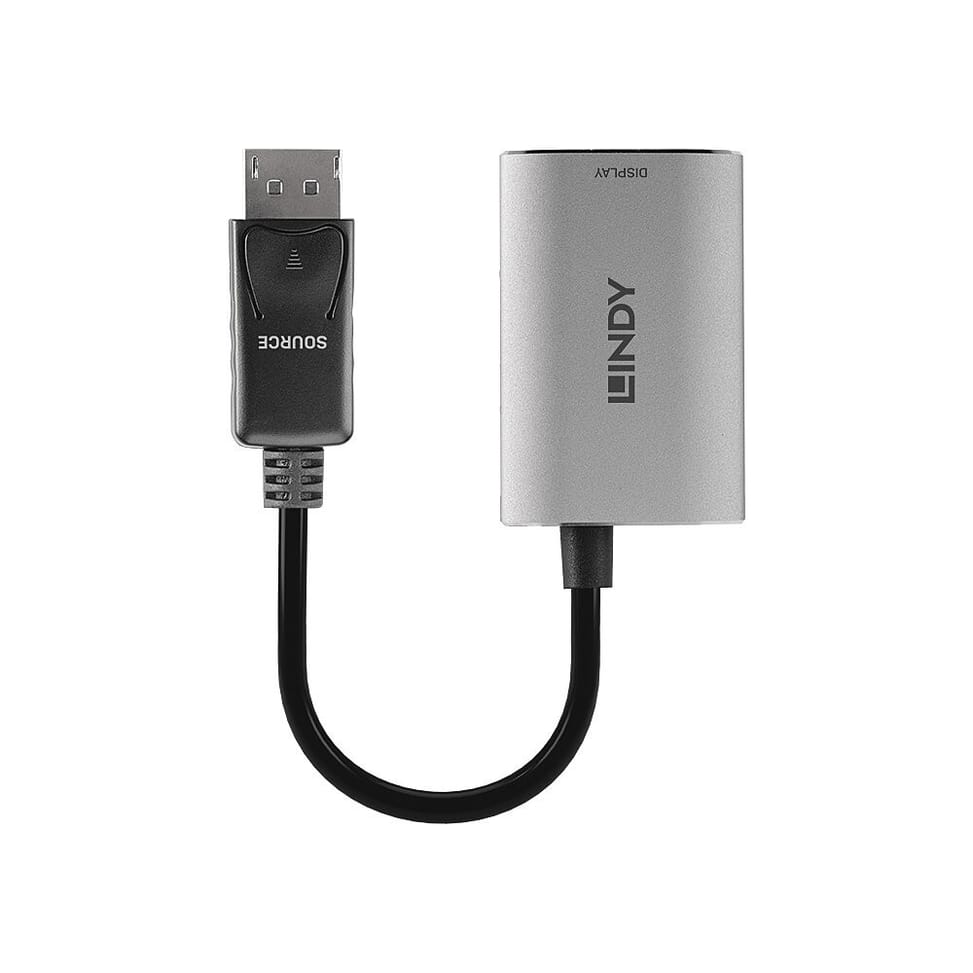 Lindy 41094 câble vidéo et adaptateur 0,11 m DisplayPort HDMI Gris Convertisseur actif DisplayPort 1.4 vers HDMI 8K (41094) — image 2