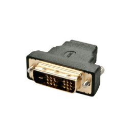 Lindy 41228 changeur de genre de câble HDMI-A FM DVI-D M Noir Adaptateur DVI-D mâle / HDMI A femelle  (41228)
