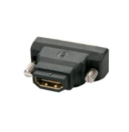 Lindy 41228 changeur de genre de câble HDMI-A FM DVI-D M Noir Adaptateur DVI-D mâle / HDMI A femelle  (41228)