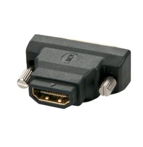 Lindy 41228 changeur de genre de câble HDMI-A FM DVI-D M Noir Adaptateur DVI-D mâle / HDMI A femelle  (41228)