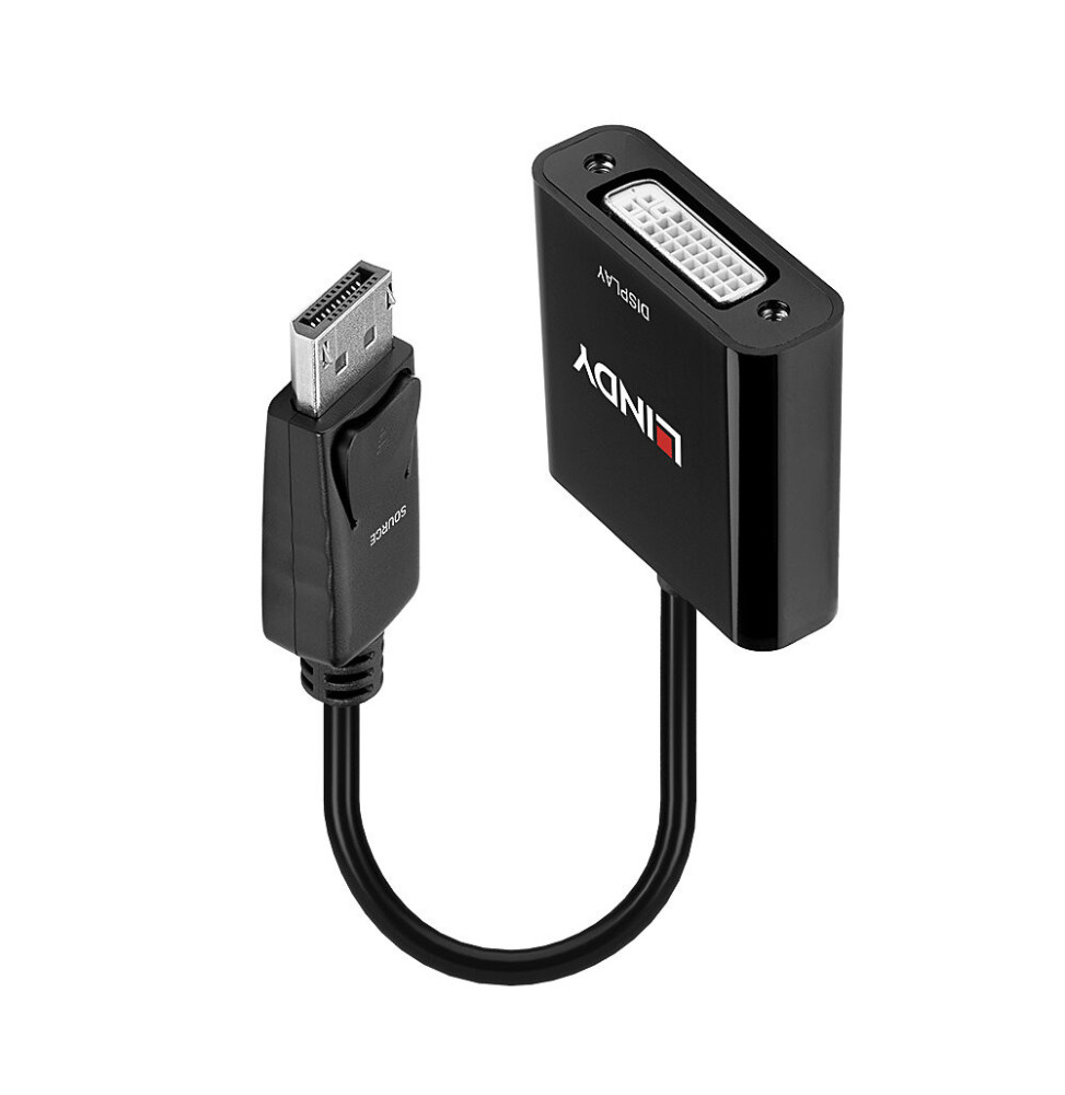 Lindy 41734 câble vidéo et adaptateur Noir Convertisseur Actif DisplayPort vers DVI  (41734)