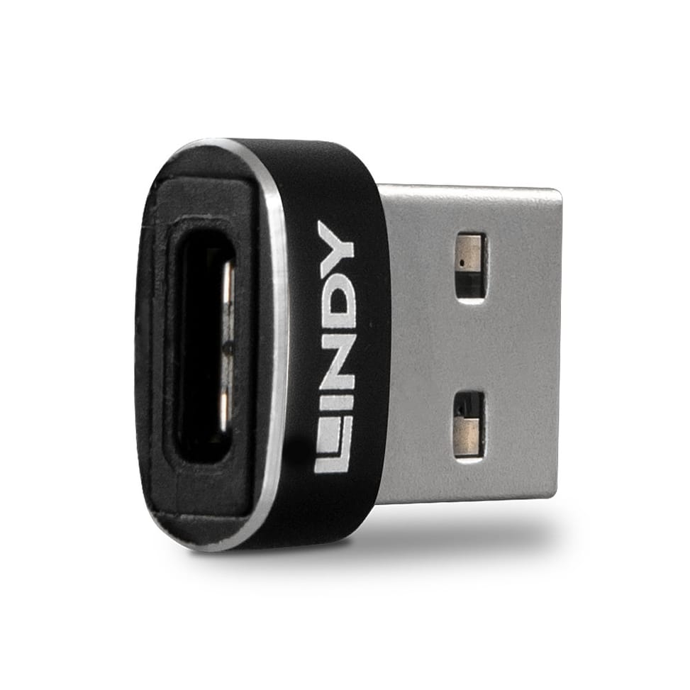 Lindy 41884 changeur de genre de câble USB Type-A USB Type-C Noir Adaptateur USB 2.0 type C/A (41884) — image 2