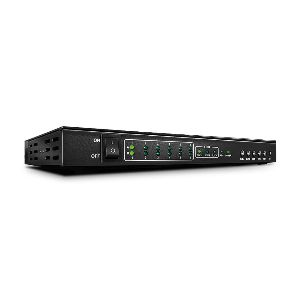 Lindy 38148 commutateur vidéo HDMI Matrix HDMI 6x2, avec fonction PiP, 10.2G  (38148) — image 1