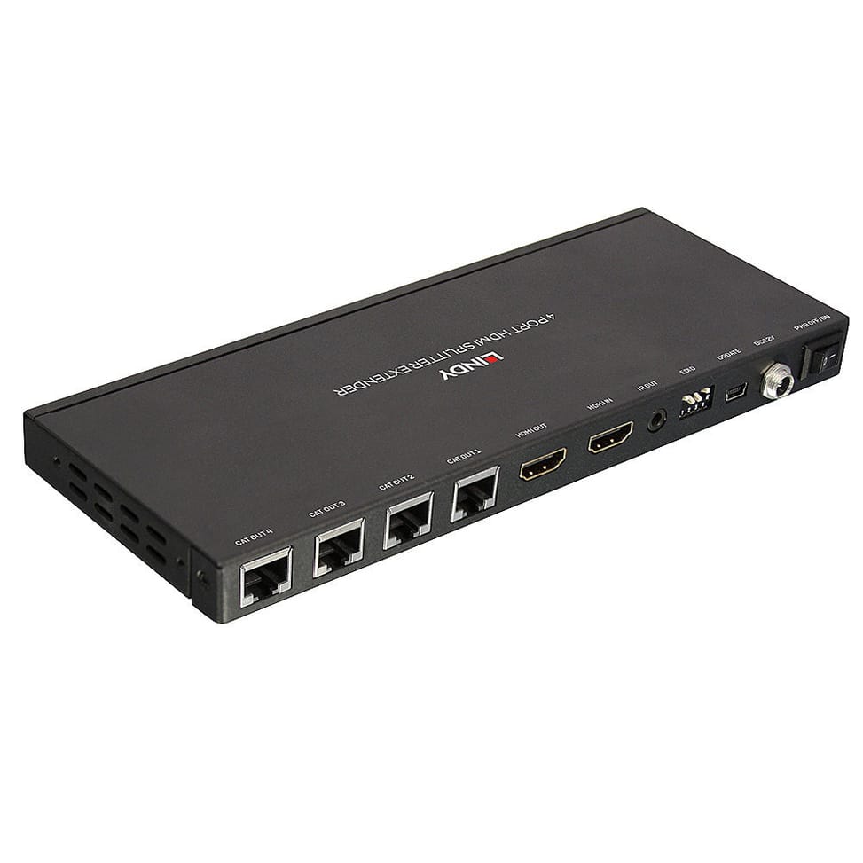 Lindy 38155 extension KVM Émetteur et récepteur Kit Extender Splitter 4 Ports HDMI & IR avec Loop Out, Cat.6 50m  (38155) — image 2