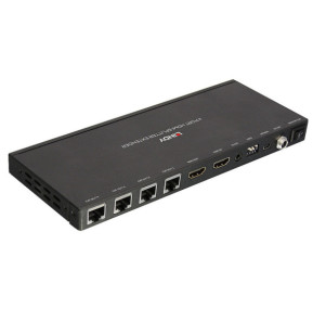 Lindy 38155 extension KVM Émetteur et récepteur Kit Extender Splitter 4 Ports HDMI & IR avec Loop Out, Cat.6 50m  (38155)