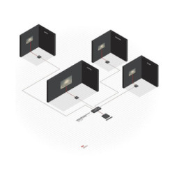 Lindy 38155 extension KVM Émetteur et récepteur Kit Extender Splitter 4 Ports HDMI & IR avec Loop Out, Cat.6 50m  (38155)