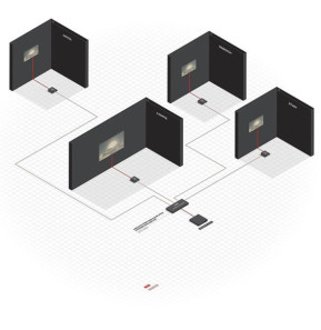 Lindy 38155 extension KVM Émetteur et récepteur Kit Extender Splitter 4 Ports HDMI & IR avec Loop Out, Cat.6 50m  (38155)