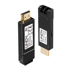 Lindy 38170 extension audio/video Émetteur et récepteur AV Noir Extender HDMI 4K30 sur fibre optique, 300m  (38170)