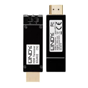 Lindy 38170 extension audio/video Émetteur et récepteur AV Noir Extender HDMI 4K30 sur fibre optique, 300m  (38170) — image 2