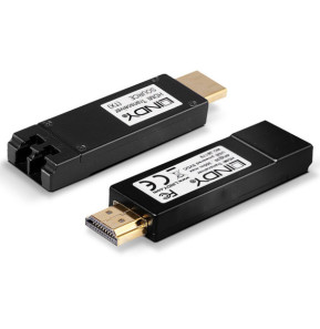 Lindy 38170 extension audio/video Émetteur et récepteur AV Noir Extender HDMI 4K30 sur fibre optique, 300m  (38170)