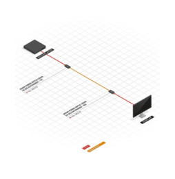 Lindy 38170 extension audio/video Émetteur et récepteur AV Noir Extender HDMI 4K30 sur fibre optique, 300m  (38170)