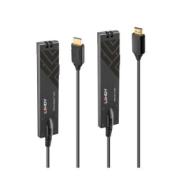 Lindy 38179 extension audio/video Récepteur AV Noir Extender HDMI 4K60 Fibre Optique 300m  (38179)
