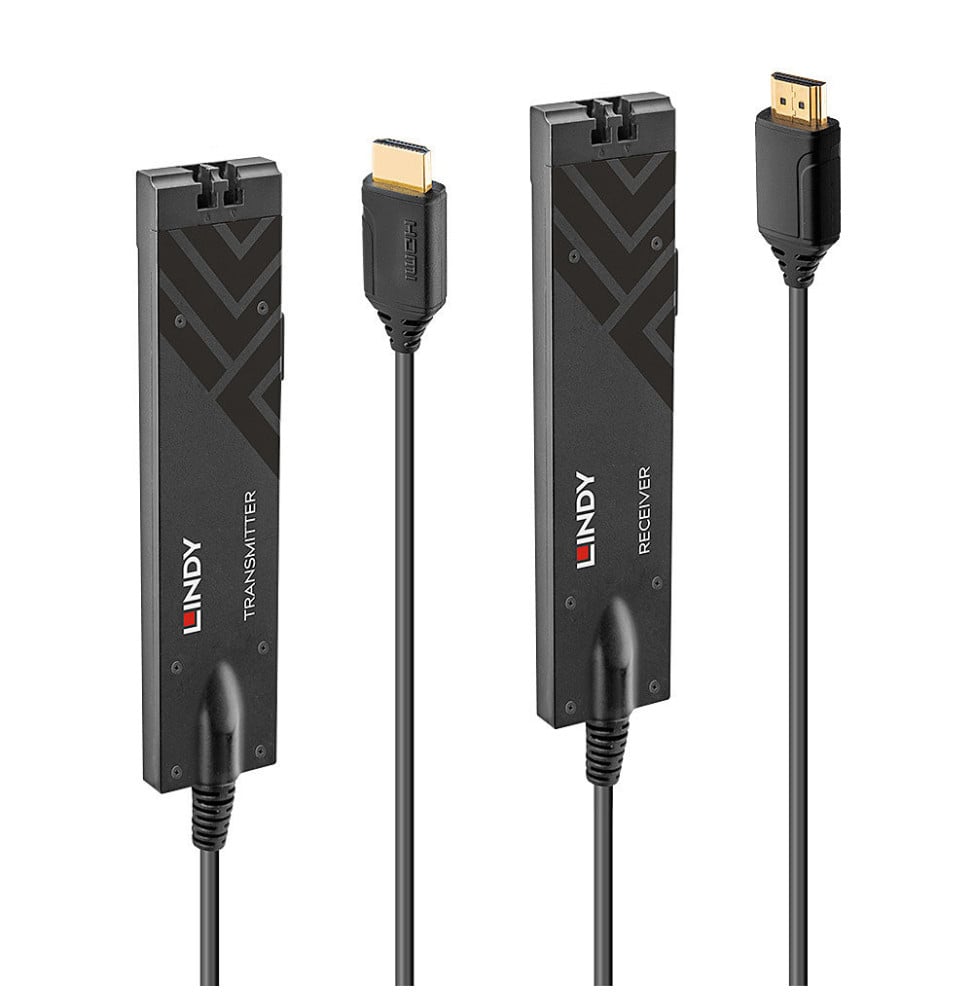 Lindy 38179 extension audio/video Récepteur AV Noir Extender HDMI 4K60 Fibre Optique 300m  (38179)