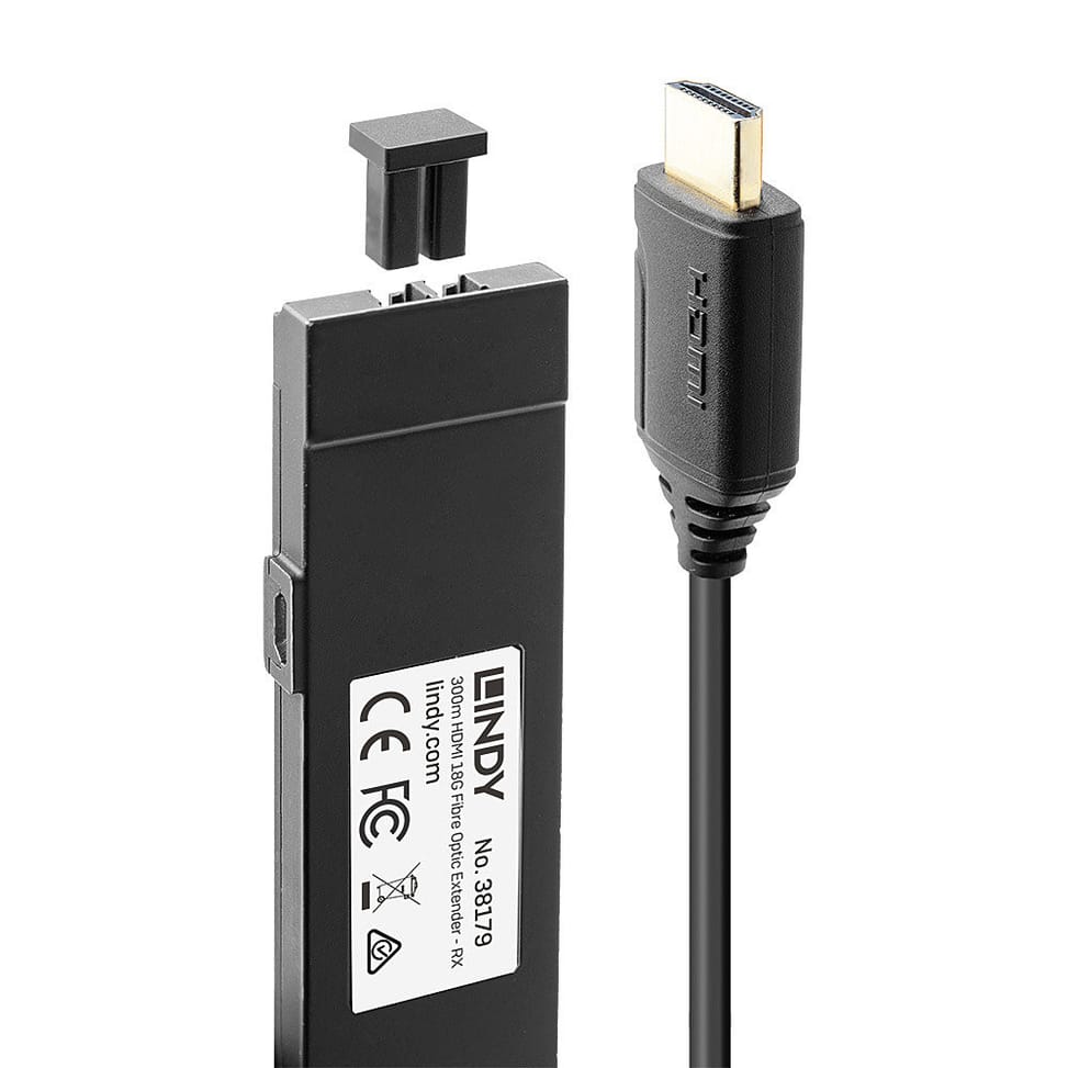 Lindy 38179 extension audio/video Récepteur AV Noir Extender HDMI 4K60 Fibre Optique 300m  (38179) — image 3