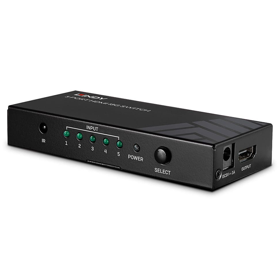Lindy 38233 commutateur vidéo HDMI Switch HDMI 5 ports, 18G  (38233) — image 5