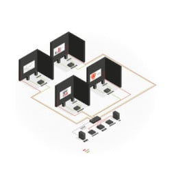 Lindy 38247 commutateur de matrice Commutateur de matrice AV Matrice HDMI 4x4 18G avec Audio  (38247)