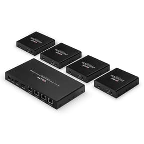 Lindy 38262 extension audio/video Émetteur et récepteur AV Noir Splitter Extender Cat.6 4 ports HDMI 4K60, 70m  (38262) — image 2