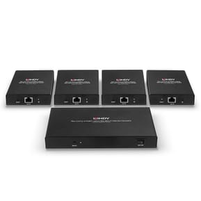 Lindy 38262 extension audio/video Émetteur et récepteur AV Noir Splitter Extender Cat.6 4 ports HDMI 4K60, 70m  (38262) — image 3