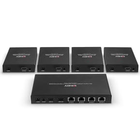 Lindy 38262 extension audio/video Émetteur et récepteur AV Noir Splitter Extender Cat.6 4 ports HDMI 4K60, 70m  (38262) — image 4