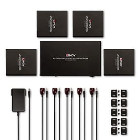 Lindy 38262 extension audio/video Émetteur et récepteur AV Noir Splitter Extender Cat.6 4 ports HDMI 4K60, 70m  (38262) — image 5