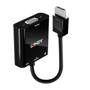 Lindy 38285 câble vidéo et adaptateur 0,1 m HDMI Type A (Standard) VGA (D-Sub) Noir (38285)