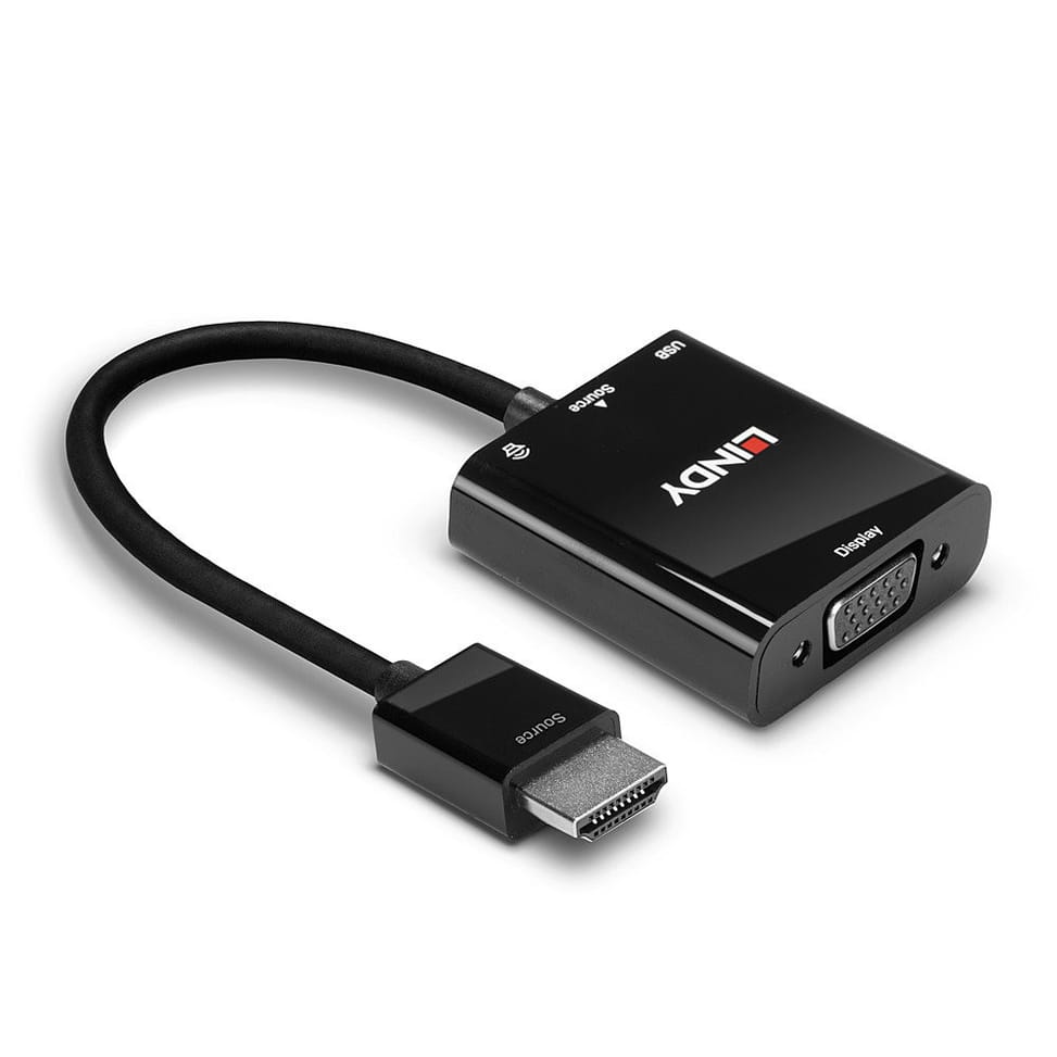 Lindy 38285 câble vidéo et adaptateur 0,1 m HDMI Type A (Standard) VGA (D-Sub) Noir (38285) — image 3