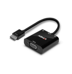Lindy 38285 câble vidéo et adaptateur 0,1 m HDMI Type A (Standard) VGA (D-Sub) Noir (38285)