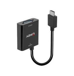 Lindy 38291 câble vidéo et adaptateur 0,1 m HDMI Type A (Standard) VGA (D-Sub) Noir Convertisseur HDMI vers VGA  (38291)