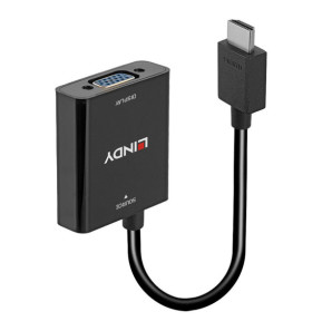 Lindy 38291 câble vidéo et adaptateur 0,1 m HDMI Type A (Standard) VGA (D-Sub) Noir Convertisseur HDMI vers VGA  (38291)