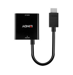 Lindy 38291 câble vidéo et adaptateur 0,1 m HDMI Type A (Standard) VGA (D-Sub) Noir Convertisseur HDMI vers VGA  (38291)