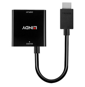 Lindy 38291 câble vidéo et adaptateur 0,1 m HDMI Type A (Standard) VGA (D-Sub) Noir Convertisseur HDMI vers VGA  (38291)