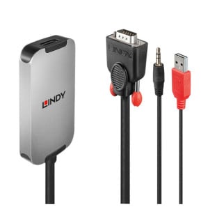 Lindy 38296 câble vidéo et adaptateur Noir, Blanc Convertisseur VGA vers DisplayPort 1.2  (38296)