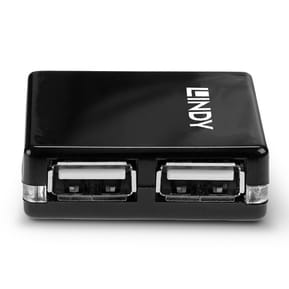 Lindy 42742 hub & concentrateur 480 Mbit/s Noir Mini Hub USB 2.0 4 ports (42742) — image 2