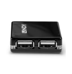 Lindy 42742 hub & concentrateur 480 Mbit/s Noir Mini Hub USB 2.0  4 ports  (42742)