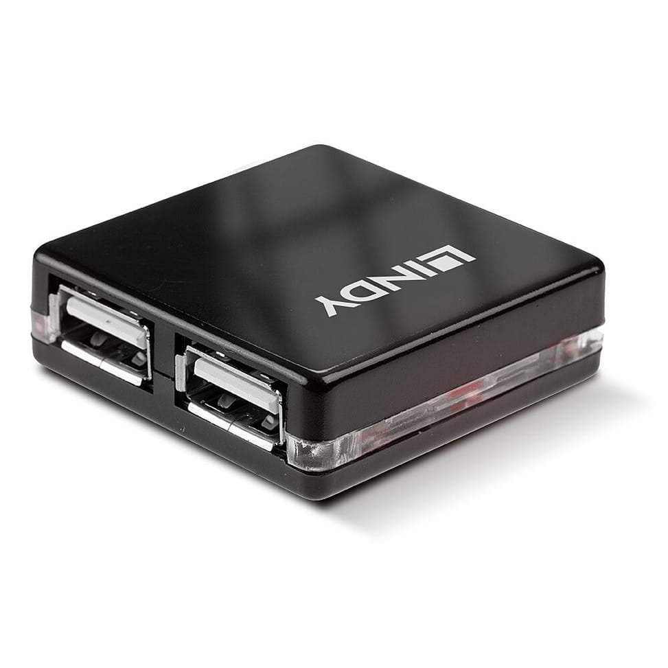 Lindy 42742 hub & concentrateur 480 Mbit/s Noir Mini Hub USB 2.0 4 ports (42742) — image 4