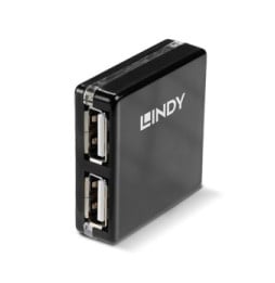 Lindy 42742 hub & concentrateur 480 Mbit/s Noir Mini Hub USB 2.0  4 ports  (42742)