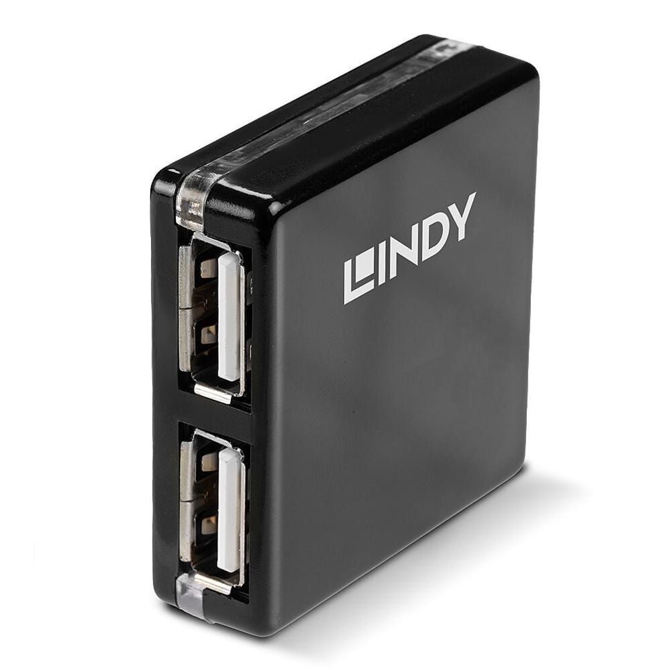 Lindy 42742 hub & concentrateur 480 Mbit/s Noir Mini Hub USB 2.0 4 ports (42742) — image 5