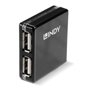 Lindy 42742 hub & concentrateur 480 Mbit/s Noir Mini Hub USB 2.0  4 ports  (42742)